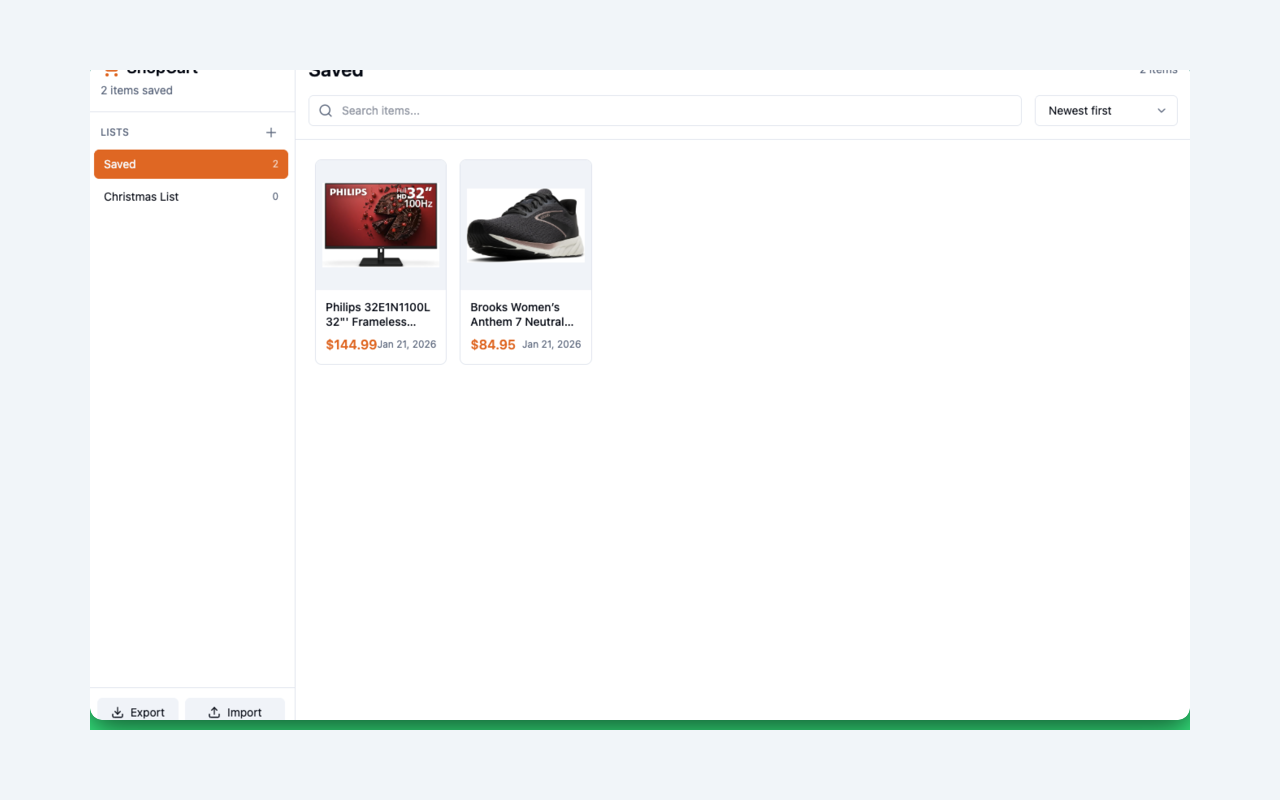 ShopCart manager dashboard